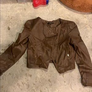 Brown leather jacket
